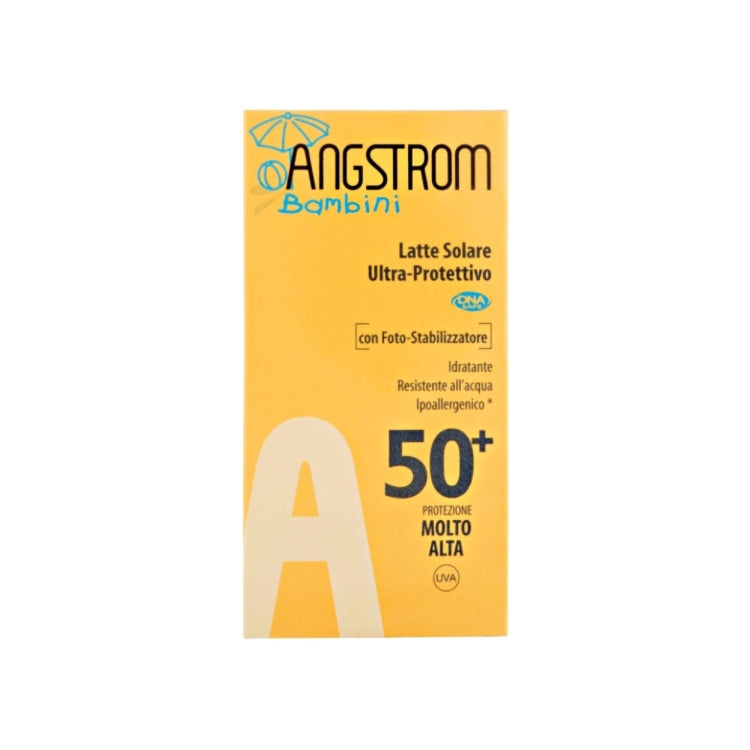 Angstrom - Bambini - Latte Solare Ultra-Protettivo - Con Foto-Stabilizzatore - 50+ Protezione Molto Alta