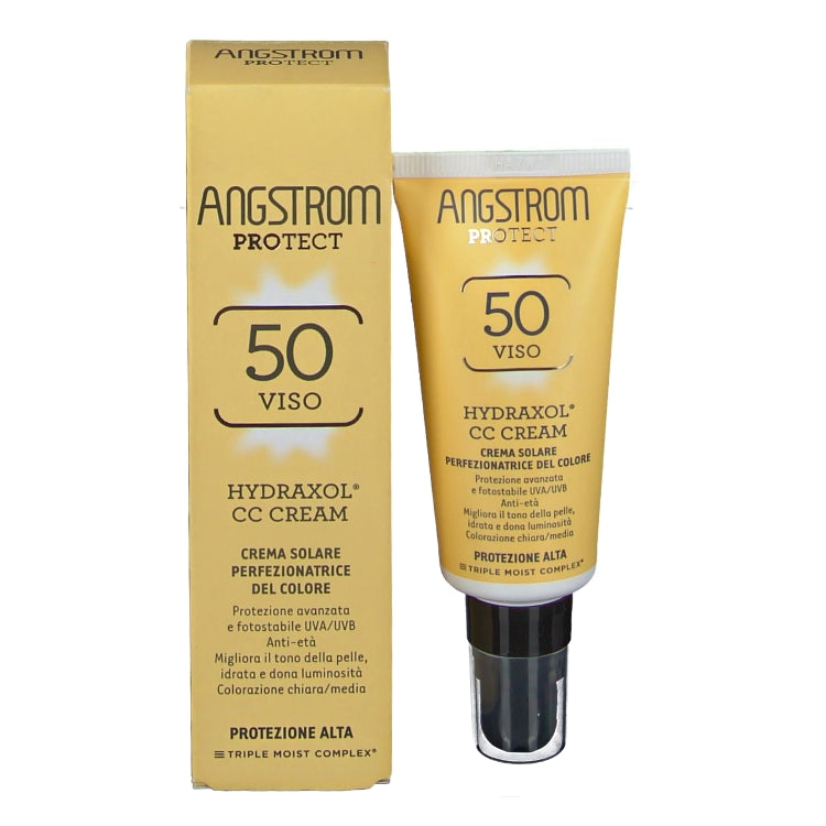 Angstrom - Protect - 50 Viso - Hydraxol CC Cream - Crema Solare Perfezionatrice Del Colore - Protezione Alta