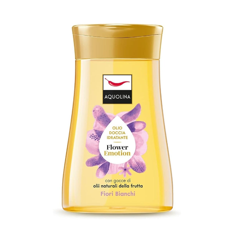 Aquolina - Olio Doccia Idratante - Flower Emotion - Con Gocce Di Olii Naturali Della Frutta - Fiori Bianchi