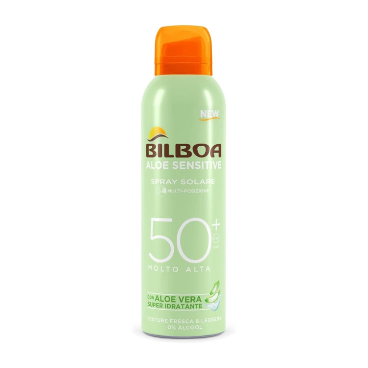 Bilboa - Aloe Sensitive - Spray Solare Multi-Posizione - Con Aloe Vera Super Idratante - SPF 50+ Molto Alta