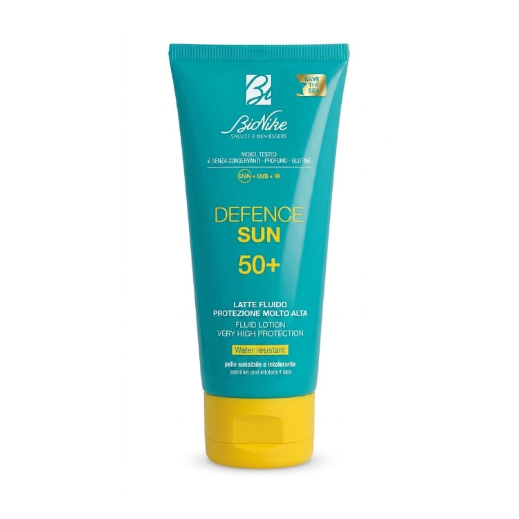 BioNike - Defence Sun - Latte Fluido - Protezione Molto Alta - Water Resistant - SPF 50+