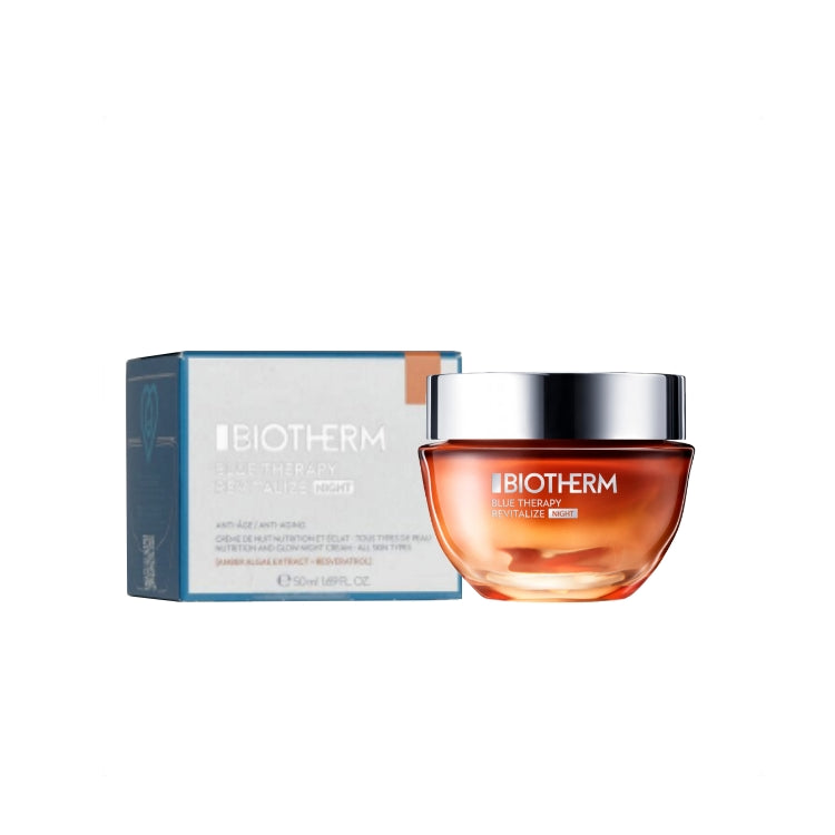 Biotherm - Blue Therapy - Amber Algae Revitalize - Crème De Nuit Revitalisation Intense - Répare Nourrit & Lisse - Intensely Revitalizing Night Cream - Repair Nourish & Smooth - Tous Types De Peau - All Skin Types