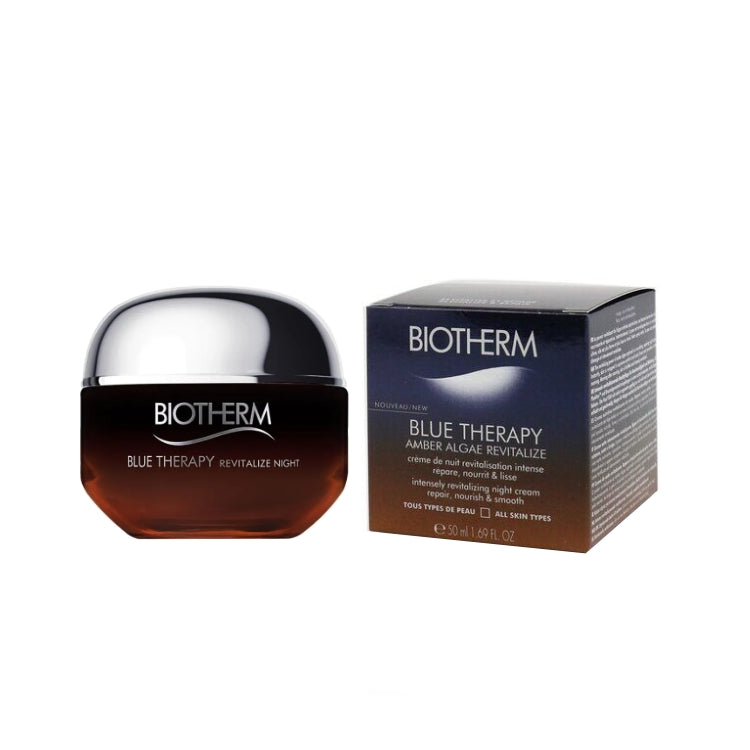 Biotherm - Blue Therapy - Amber Algae Revitalize - Crème De Nuit Revitalisation Intense - Répare Nourrit & Lisse - Intensely Revitalizing Night Cream - Repair Nourish & Smooth - Tous Types De Peau - All Skin Types