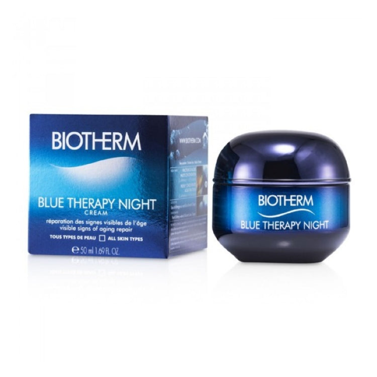 Biotherm - Blue Therapy - Night Cream - Réparation Des Signes Visibles De L'Âge - Visible Signs Of Aging Repair - Tous Types De Peau - All Skin Types