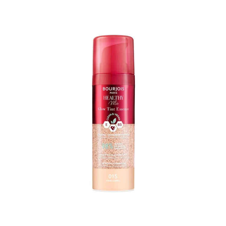 Bourjois - Healty Mix - Glow Tint Essence - Clean & Vegan - Vitamins - Cranberry Extract - Bare-Skin Glow Tint - Up To 24H Hydration