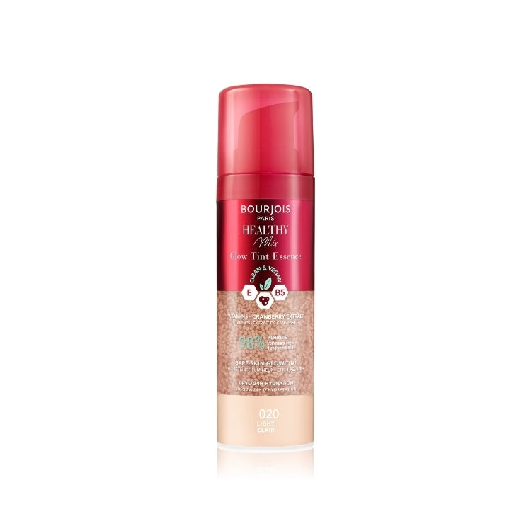 Bourjois - Healty Mix - Glow Tint Essence - Clean & Vegan - Vitamins - Cranberry Extract - Bare-Skin Glow Tint - Up To 24H Hydration
