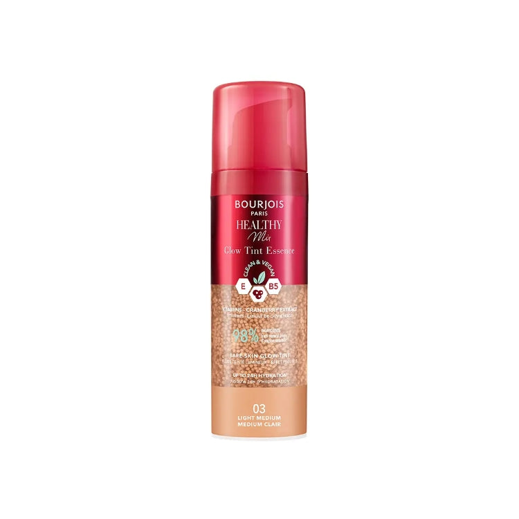 Bourjois - Healty Mix - Glow Tint Essence - Clean & Vegan - Vitamins - Cranberry Extract - Bare-Skin Glow Tint - Up To 24H Hydration