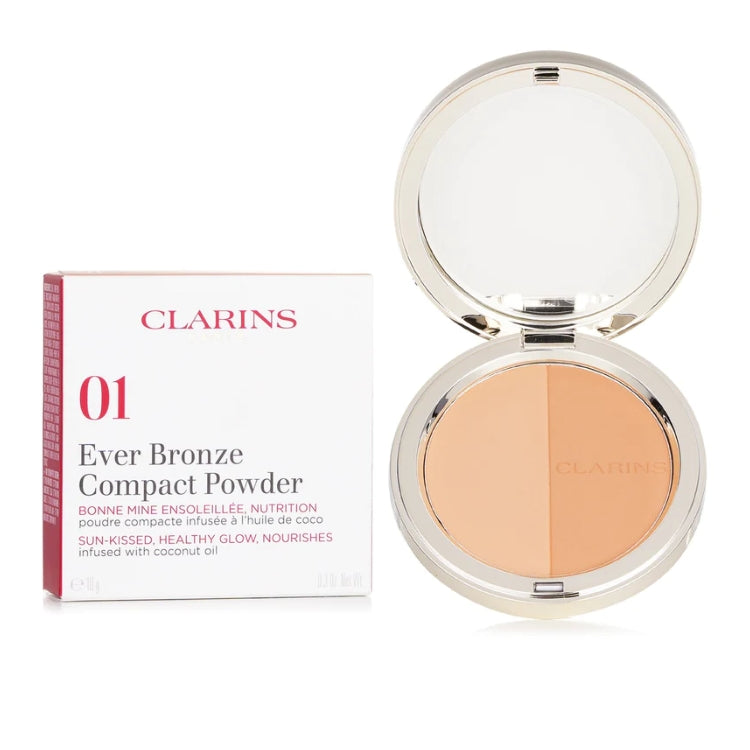 Clarins - Ever Bronze Compact Powder - Bonne Mine Ensoleillée Nutrition - Sun-Kissed - Healty Glow Nourishes
