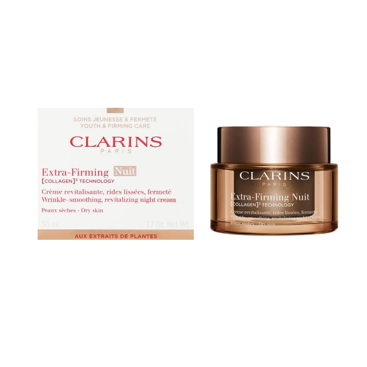 Clarins - Extra-Firming Nuit - [COLLAGEN]³ Technology - Crème Revitalisante, Rides Lissées, Fermeté - Wrinkle-Smoothing, Revitalizing Night Cream - Peaux Sèches - Dry Skin