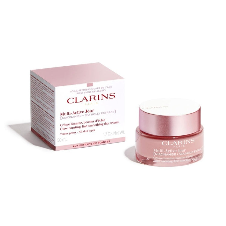 Clarins - Multi-Active Jour - [Niacinamide + Sea Holly Extract] - Crème Lissante Booster D'Éclat - Glow Boosting Line-Smoothing Day Cream - SPF 15 - Toutes Peaux - All Skin Types