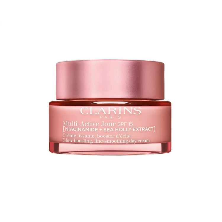 Clarins - Multi-Active Jour - [Niacinamide + Sea Holly Extract] - Crème Lissante Booster D'Éclat - Glow Boosting Line-Smoothing Day Cream - SPF 15 - Toutes Peaux - All Skin Types