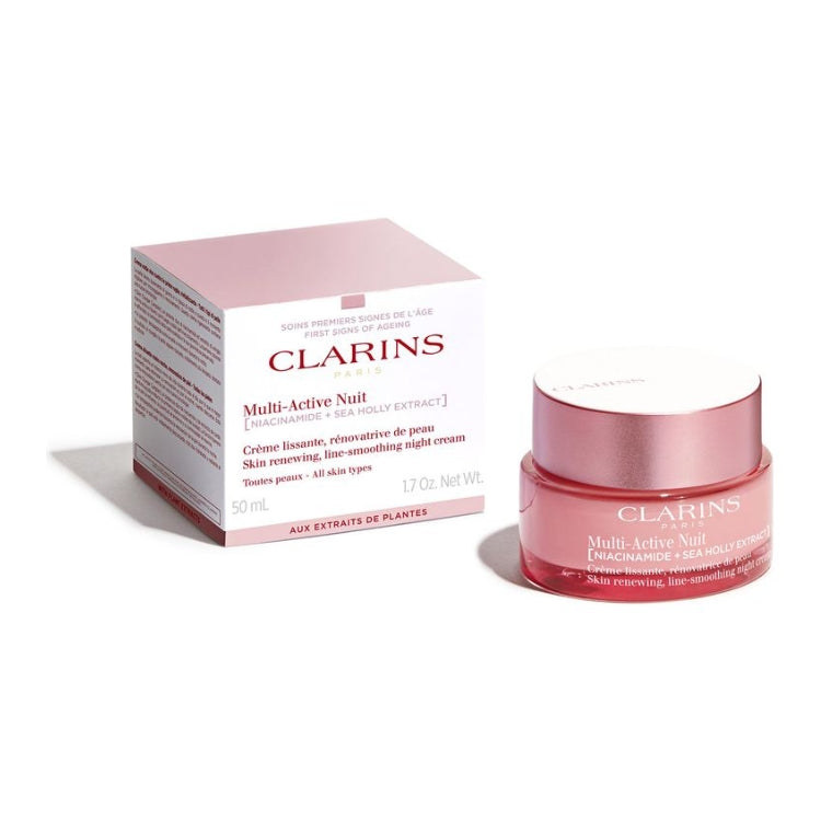 Clarins - Multi-Active Nuit - [Niacinamide + Sea Holly Extract] - Crème Lissante Rénovatrice De Peau - Skin Renewing Line-Smoothing Night Cream - Toutes Peaux - All Skin Types