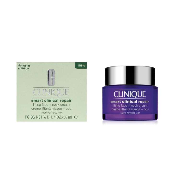 Clinique - Smart Clinical Repair - Lifting Face + Neck Cream - Crème Liftante Visage + Cou - Multi-Peptides + HA