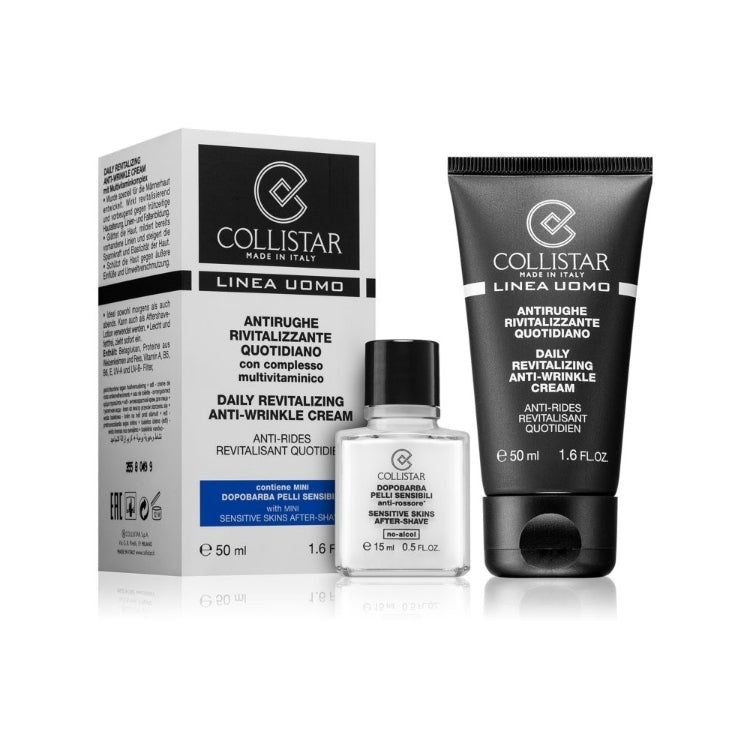 Collistar - Linea Uomo - Antirughe Rivitalizzante Quotidiano - Daily Revitalizing Anti-Wrinkle Cream - Contiene Mini Dopobarba Pelli Sensibili