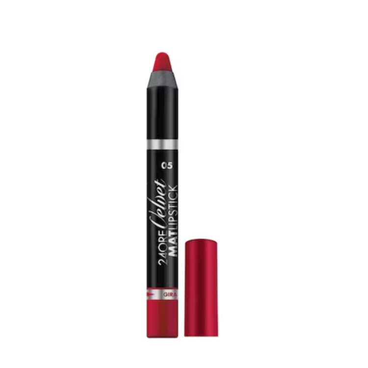 Deborah - 24 Ore Velvet Mat Lipstick - Rossetto Tenuta Estrema - Extra Long Lasting Lipstick - Barra De Labios Duración Extrema - Rouge À Lèvres Tenue Extrême - Rouge Á Levres Fluide Extra Brillant