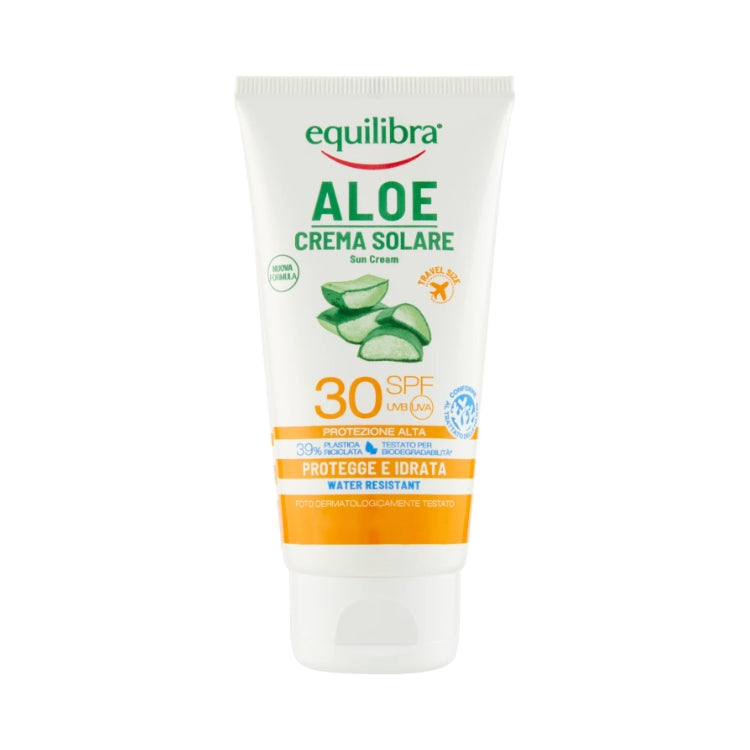 Equilibra - Aloe - Crema Solare - Sun Cream - Protegge & Idrata - Water Resistant - SPF 30