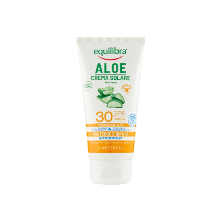 Equilibra - Aloe - Crema Solare - Sun Cream - Protegge & Idrata - Water Resistant - SPF 30