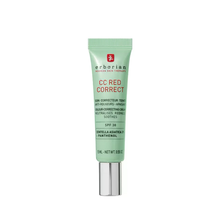 Erborian - Korean Skin Therapy - CC Red Correct - Skin Correcteur Teintè - Anti-Rougeurs-Apasant - Colour Correcting Cream - Neutralises Redness Soothes - Centella Asiatica + Panthenol - SPF 30