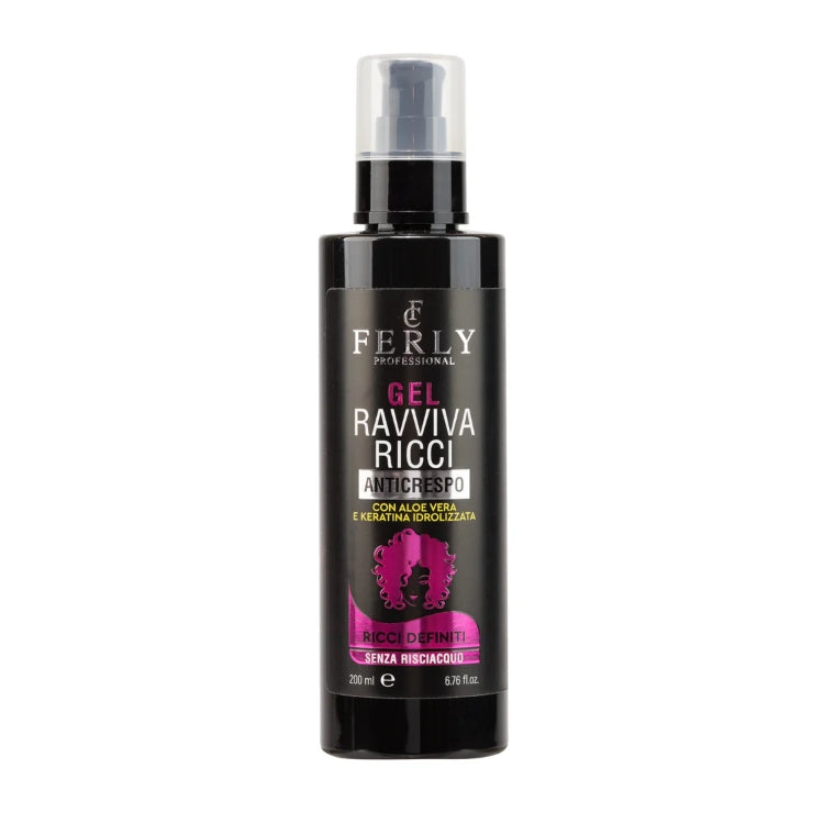 Ferly Professional - Gel Ravviva Ricci Anticrespo - Con Aloe Vera & Keratina Idrolizzata - Ricci Definiti - Senza Risciacquo