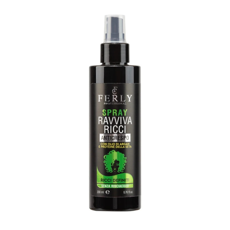 Ferly Professional - Spray Ravviva Ricci Anticrespo - Con Olio Di Argan & Proteine Della Seta - Ricci Definiti - Senza Risciacquo