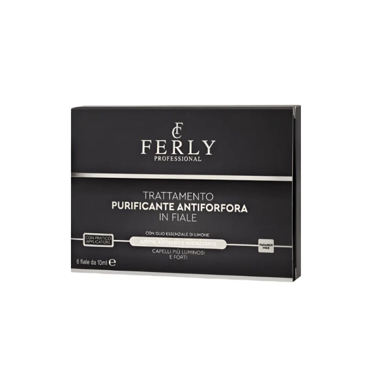 Ferly Professional - Trattamento Purificante Antiforfora In Fiale - Con Olio Essenziale Di Limone - Azione Antisebo & Igienizzante - Capelli Più Luminosi & Forti