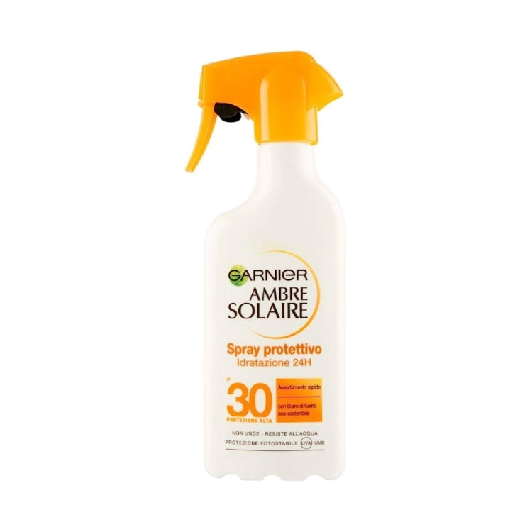 Garnier - Ambre Solaire - Protection Spray 24H Hydratation - SPF 30 - High Protection - Quick Absorption - Enriched With Sustainably Sourced Shea Butter
