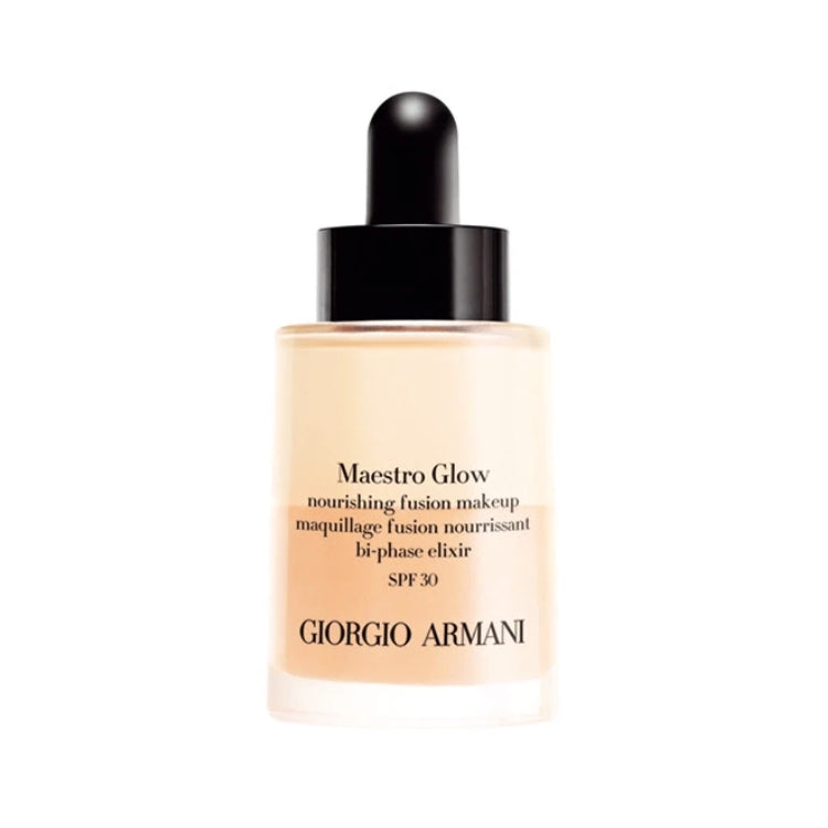 Giorgio Armani - Maestro Glow - Nourishing Fusion Makeup - Maquillage Fusion Nourrissant - Bi-Phase Elixir - SPF 30
