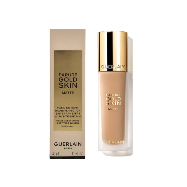 Guerlain - Parure Gold Skin Matte - Fond De Teint Haute Perfection Sans Transfert Soin & Tenue 24H - Infusé D'Or 24 Carats & De Pivoine Blanche - SPF 15 - Pa+++