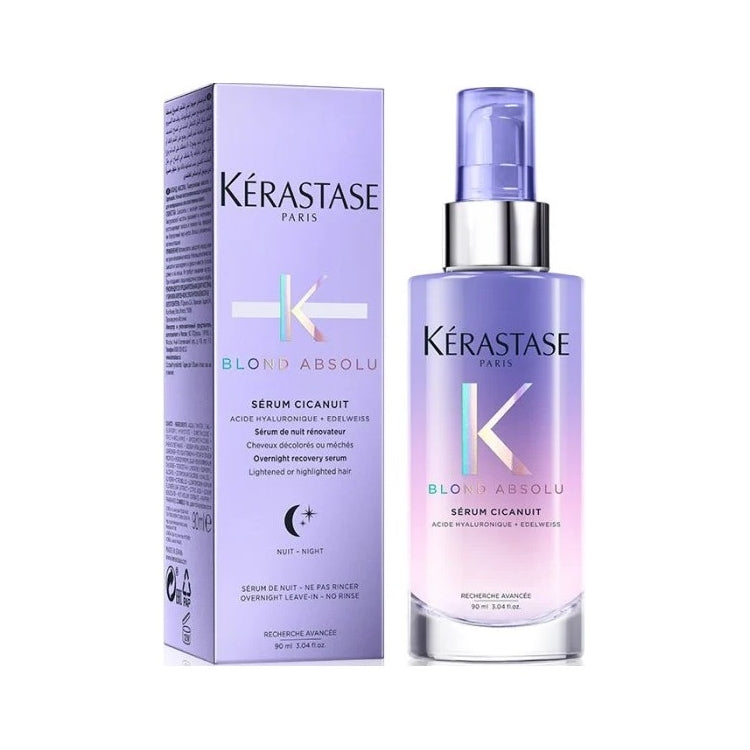 Kérastase - Blond Absolu - Sérum Cicanuit - Acide Hyaluronique + Edelweiss - Sérum De Nuit Rénovateur - Cheveux Décolorés Ou Méchés - Overnight Recovery Serum - Lightenes Or Highlighted Hair