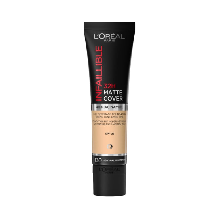 L'Oréal Paris - Infaillible 32H Matte Cover - Full Coverage Foundation Evens Tone Over Time - Foundation Mit Hoher Deckkraft Für Einen Gleichmäbigen Teint - SPF 25