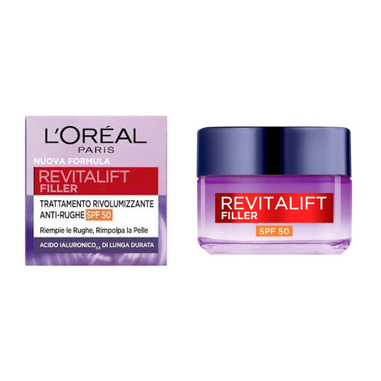 L'Oréal Paris - Revitalift Filler - Trattamento Rivolumizzante Anti-Rughe - Riempie Le Rughe Rimpolpa La Pelle - Acido Ialuronico Di Lunga Durata - SPF 50