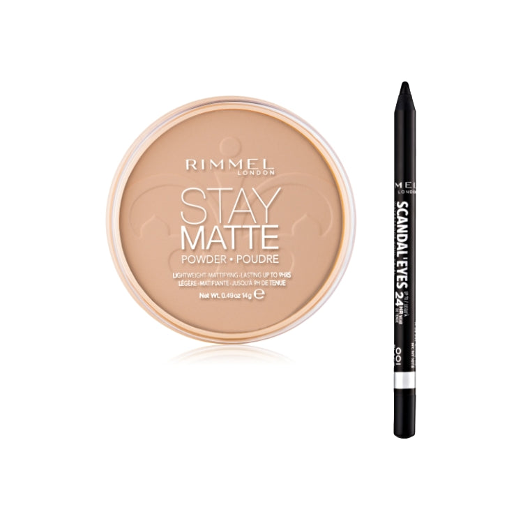 Rimmel London - Stay Matte - Long Lasting Pressed Powder + Scandal'Eyes Waterproof Kohl Kajal