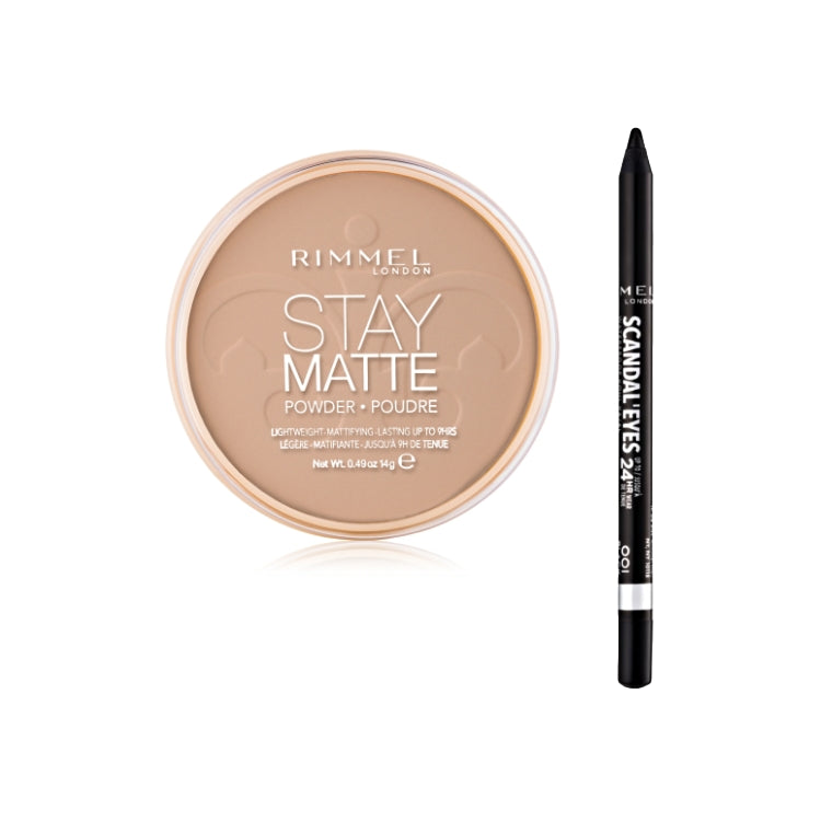 Rimmel London - Stay Matte - Long Lasting Pressed Powder + Scandal'Eyes Waterproof Kohl Kajal