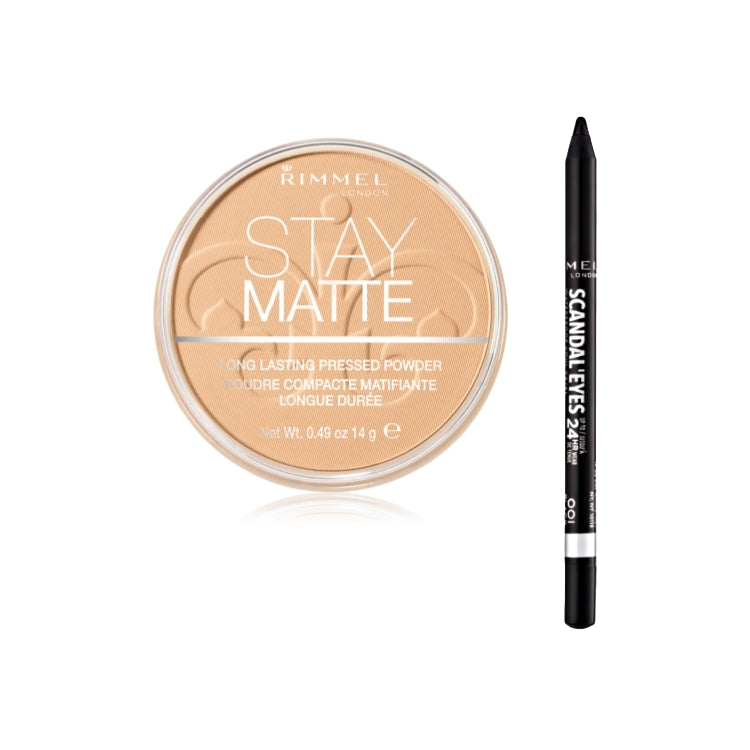 Rimmel London - Stay Matte - Long Lasting Pressed Powder + Scandal'Eyes Waterproof Kohl Kajal
