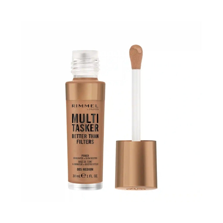 Rimmel London - Multi Tasker - Better Than Filters - Primer Highlighter + Glow Booster - Base De Teint Illuminateur + Booster D'Éclat