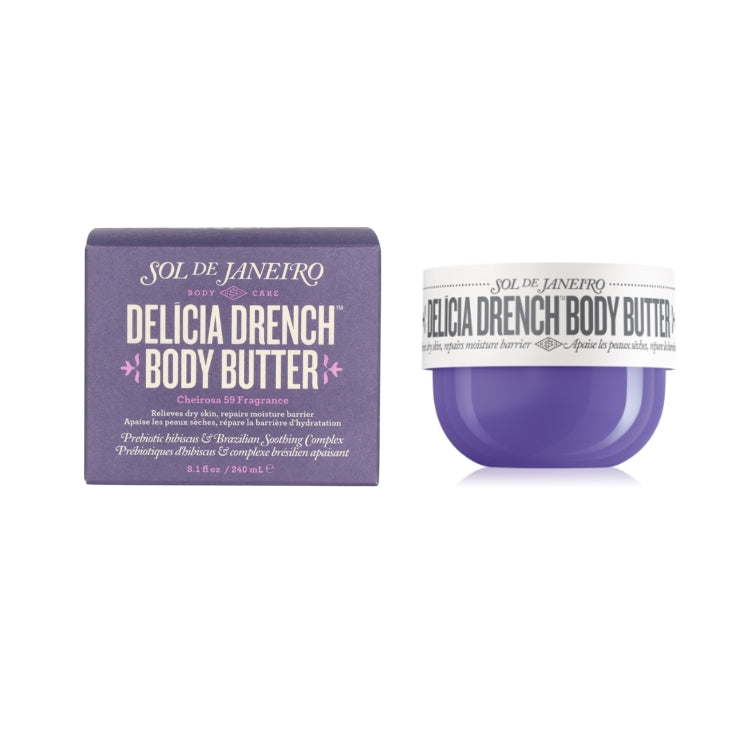 Sol De Janeiro - Body Care - Delicia Drench Body Butter - Cheirosa 59 Fragrance - Relieves Dry Skin Repairs Moisture Barrier - Apaise Les Peaux Sèches Répare La Barrière D'Hydratation - Prebiotic Hibiscus & Brazilian Soothing Complex