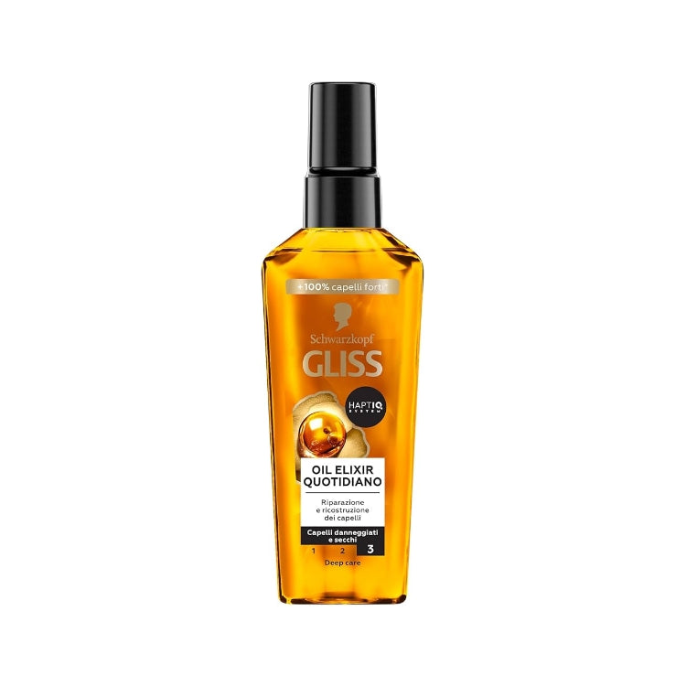 Testanera - Gliss - Oil Elixir Quotidiano - Riparazione & Ricostruzione Dei Capelli - Capelli Danneggiati & Secchi - Deep Care