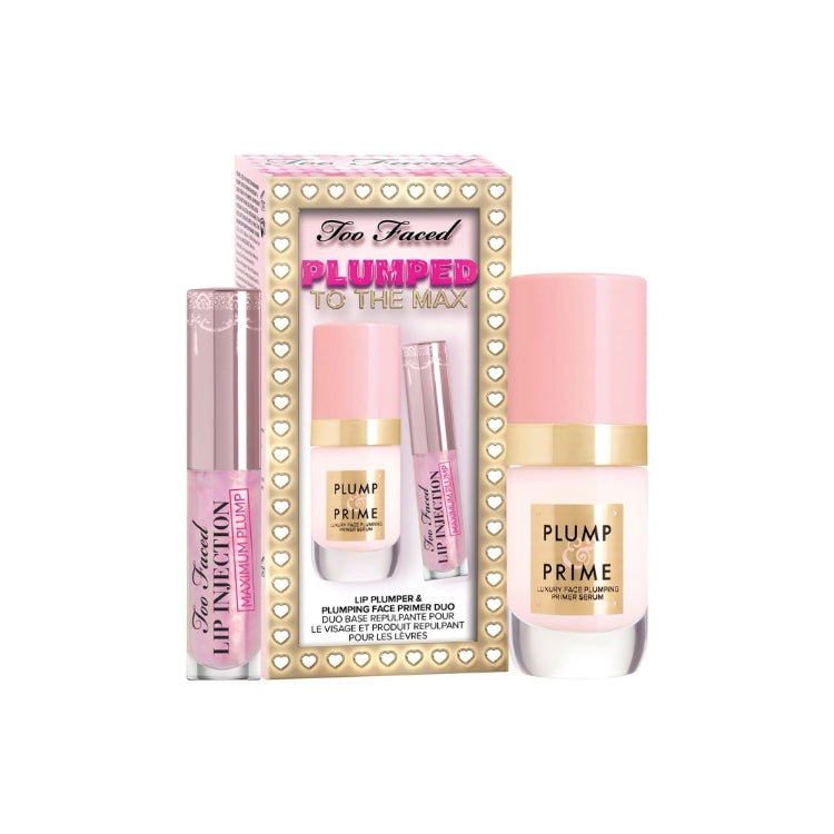 Too Faced - Plumped To The Max - Lip Plumper & Plumping Face Primer Duo - Duo Base Repulpante Pour Le Visage Et Produit Repulpant Pour Les Lèvres