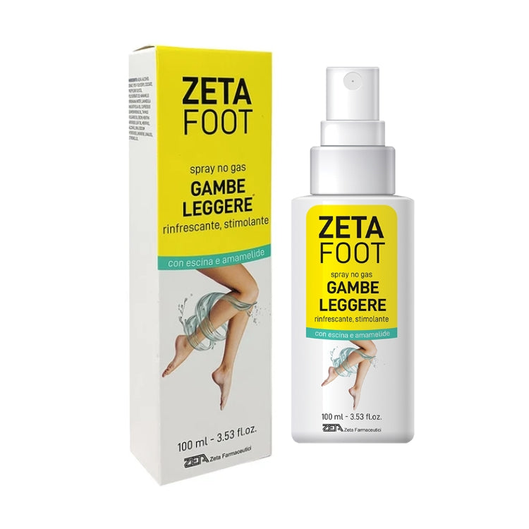 Zeta Farmaceutici - Zeta Foot - Spray No Gas - Gambe Leggere - Rinfrescante Stimolante -  Con Escina & Amamelide