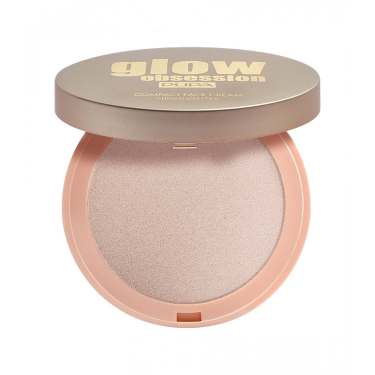 Pupa - Glow Obsession - Compact Face Cream Highlighter - Illuminante Viso Crema Compatto - Effetto Luce Diffusa