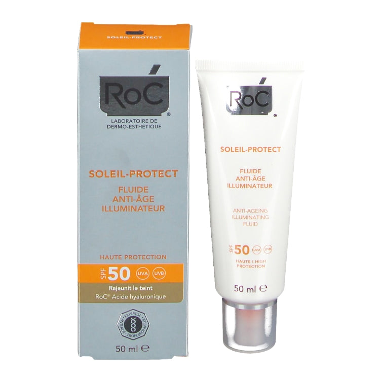Roc - Soleil-Protect - Fluide Anti-Âge Illuminateur - SPF 50